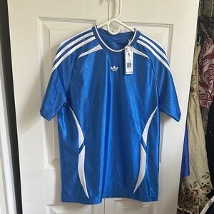 Adidas Kids Shiny Blue and White Jersey